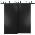 Barn Bypass Doors with 6.6ft Hardware | Planum 0010 Matte Grey | Sturdy Heavy Duty Rails Kit Steel Set | Double Sliding Door Black Matte