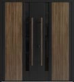 Front Exterior Prehung Aluminum Double Doors / Dekton 0163 Ardesia Nero / Entry Metal Modern Painted (W60" x H80") Left hand Inswing Venezia Noce