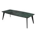 Dining Table PALERMO 94x39x29 White Glass Laminam Verde Alpi Lucidato