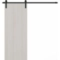 Modern Barn Door 42 x 80 inches | BASIC 3001 Ash Franko | 8FT Rail Track Heavy Hardware Set | Solid Panel Interior Doors Ash Franko
