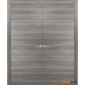 Planum Solid French Double Doors | Planum 0010 Natural Veneer | Wood Solid Panel Frame Trims | Closet Bedroom Sturdy Doors  Ginger Ash