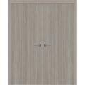 Interior Solid French Double Doors 36 x 80 inches | BASIC 3001 Caramel Oak | Wood Interior Solid Panel Frame | Closet Bedroom Modern Doors Oak Franko
