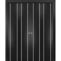 Sliding Closet Double Bi-fold Doors | Planum 0410 Matte Black | Sturdy Tracks Moldings Trims Hardware Set | Wood Solid Bedroom Wardrobe Doors  Black Matte