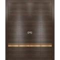 Sliding Closet Double Bi-fold Doors | Planum 2010 Matte Black and Aluminum Strips | Sturdy Tracks Moldings Trims Hardware Set | Wood Solid Bedroom Wardrobe Doors Chocolate Ash