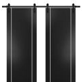 Sturdy Double Barn Door with Hardware | Planum 0410 Matte Black | 13FT Rail Hangers Heavy Set | Modern Solid Panel Interior Doors Black Matte