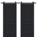 Sturdy Double Barn Door | Veregio 7411 Antracite | 13FT Rail Hangers Heavy Set | Solid Panel Interior Doors-84" x 80" (2* 42x80) Antracite