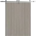 Modern Double Barn Door 36 x 80 inches | BASIC 3001 Caramel Oak | 13FT Silver Rail Track Set | Solid Panel Interior Doors Oak Franko