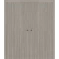 Sliding Closet Double Bi-fold Doors 72 x 80 inches | BASIC 3001 Walnut Franko | Sturdy Tracks Moldings Trims Hardware Set | Wood Solid Bedroom Wardrobe Doors Oak Franko