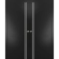 Sliding Double Pocket Door with Frames | Planum 0310 Black Matte and Aluminum Strips | Kit Trims Rail Hardware | Solid Wood Interior Bedroom Bathroom Closet Sturdy Doors -36" x 96" (2* 18x96) Black Matte