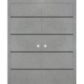 Modern Double Pocket Doors | Planum 0015 Matte Grey and Aluminum Strips | Kit Trims Rail Hardware | Solid Wood Interior Bedroom Sliding Closet Sturdy Door-36" x 96" (2* 18x96) Concrete