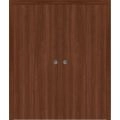 Sliding French Double Pocket Doors 36 x 80 inches | BASIC 3001 Antique Oak | Kit Rail Hardware | Solid Wood Interior Bedroom Modern Doors Walnut Franko