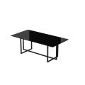 Coffe Table ROME 47x23x23 BLACK GLASS Black Glass 