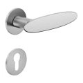 Door Euro Handle ELLIPSE for Magnetic Lock, Black, Entry Satin Chrome