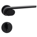 Door Euro Handle BOSTON for Magnetic Lock, Black, Passage Black Matte