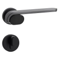 Door Euro Handle BOSTON for Magnetic Lock, Black, Passage Graphite