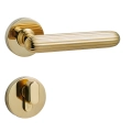 Door Euro Handle KYIV for Magnetic Lock, Black, Passage Gold
