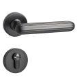 Door Euro Handle KYIV for Magnetic Lock, Black, Passage Graphite