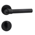 Door Euro Handle PARIS for Magnetic Lock, Black, Passage Black Matte