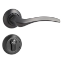 Door Euro Handle PORTLAND for Magnetic Lock, Gold, Passage Graphite