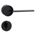 Door Euro Handle VERO for Magnetic Lock, Black, Passage Black Matte