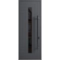 Front Exterior Prehung Steel Door / Ronex 0130 Grey 96" / Entry Metal Modern Painted W36" x H96" Left hand Inswing Gray