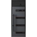 Front Exterior Prehung Steel Door / Ronex 0131 Grey 96" / Transom Window Sidelite / Entry Metal Modern Painted W36" x H96+16" Right hand Inswing Gray