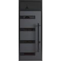 Front Exterior Prehung Steel Door / Ronex 0131 Grey 96" / Transom Window Sidelite / Entry Metal Modern Painted W36" x H96+16" Left hand Inswing Gray