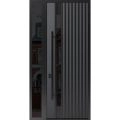 Front Exterior Prehung Steel Door / Ronex 0144 Grey 96" / Sidelight Exterior Window Sidelite / Entry Metal Modern Painted W36+16" x H96" Right hand Inswing Gray