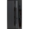 Front Exterior Prehung Steel Door / Ronex 0144 Grey 96" / Sidelight Exterior Window Sidelite / Entry Metal Modern Painted W36+12" x H96" Left hand Inswing Gray