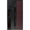 Front Exterior Prehung Steel Door / Ronex 0162 Red Oak 96" / Sidelight Exterior Window Sidelite / Entry Metal Modern Painted W36+14" x H96" Right hand Inswing Red Oak