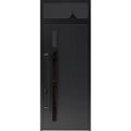 Front Exterior Prehung Steel Door / Dekton 0163 Ardesia Nero 96”/ Top Exterior Window Sidelite / Entry Metal Modern Painted W36" x H96+16" Right hand Inswing Ardesia Nero