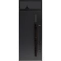 Front Exterior Prehung Steel Door / Dekton 0163 Ardesia Nero 96”/ Top Exterior Window Sidelite / Entry Metal Modern Painted W36" x H96+16" Left hand Inswing Ardesia Nero