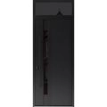 Front Exterior Prehung Steel Door / Dekton 0163 Venezia Noce / Top Exterior Window Sidelite / Entry Metal Modern Painted W36" x H80+16" Right hand Inswing Ardesia Nero
