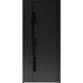 Front Exterior Prehung Steel Door / Dekton 0163 Ardesia Nero / Entry Metal Modern Painted W36" x H80" Right hand Inswing Ardesia Nero