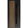 Front Exterior Prehung Steel Door / Dekton 0163 Ardesia Nero / Entry Metal Modern Painted W36" x H80" Left hand Inswing Venezia Noce