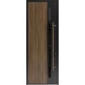 Front Exterior Prehung Steel Door / Dekton 0163 Ardesia Nero 96”/ Entry Metal Modern Painted W36" x H96" Left hand Inswing Venezia Noce