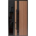 Front Exterior Prehung Steel Door / Ronex 1033 Teak 96" / Sidelight Exterior Window Sidelite / Entry Metal Modern Painted W36+16" x H96" Right hand Inswing Oak