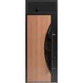 Front Exterior Prehung Steel Door / Ronex 1077 Teak 96" / Transom Window Sidelite / Entry Metal Modern Painted W36" x H96+16" Left hand Inswing Teak