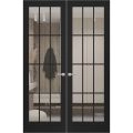 Hidden Double Doors | Felicia 3355 Matte Black Concealed Metal Frame 36" x 80" (2* 18x80) Right-hand Inswing Black Matte
