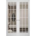 Hidden Double Doors | Felicia 3355 Matte Black Concealed Metal Frame 36" x 80" (2* 18x80) Right-hand Inswing White Silk