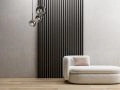 Sartodoors Matte Black Contemporary Decorative Wall Panels Wood Slat Ensemble - Pack of 8 Black Matte