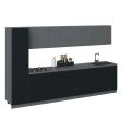 Kitchen Elegant Collection Black Color & Gray Base Size 11Ft Wide Black & Gray