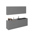 Kitchen Fusion Collection Natural Teak & Gray Color Base Size 8.5Ft Wide Gray