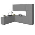 Kitchen Harmony Collection White Gloss Color Base Size 8x10Ft Wide Gray