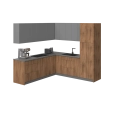 Kitchen Urban Collection Black & Gray Color Base Size 8x8Ft Wide Natural Teak & Gray