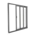 Patio Exterior Metal-Plastic Sliding Doors / Patio 8166 Matte Black 72" x 80" Left active door / Tempered Clear Glass Bypass Door Gray Ash