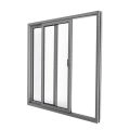 Patio Exterior Metal-Plastic Sliding Doors / Patio 8166 Grey Ash 64" x 80" Right active door / Tempered Clear Glass Bypass Door Gray Ash