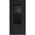 Front Exterior Prehung Aluminum Door / Iron 0101 Black / Entry Steel Metal Classic Painted 36 x 80 (36" x 80")-Left-hand Inswing Black