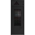 Front Exterior Prehung Aluminum Door / Iron 0101 Black / Entry Steel Metal Classic Painted 36 x 94 (36" x 80+14")-Left-hand Inswing Black