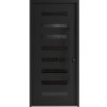 Front Exterior Prehung Aluminum Door / Iron 0188 Black / Entry Steel Metal Classic Painted 36 x 80 (36" x 80")-Left-hand Inswing Black